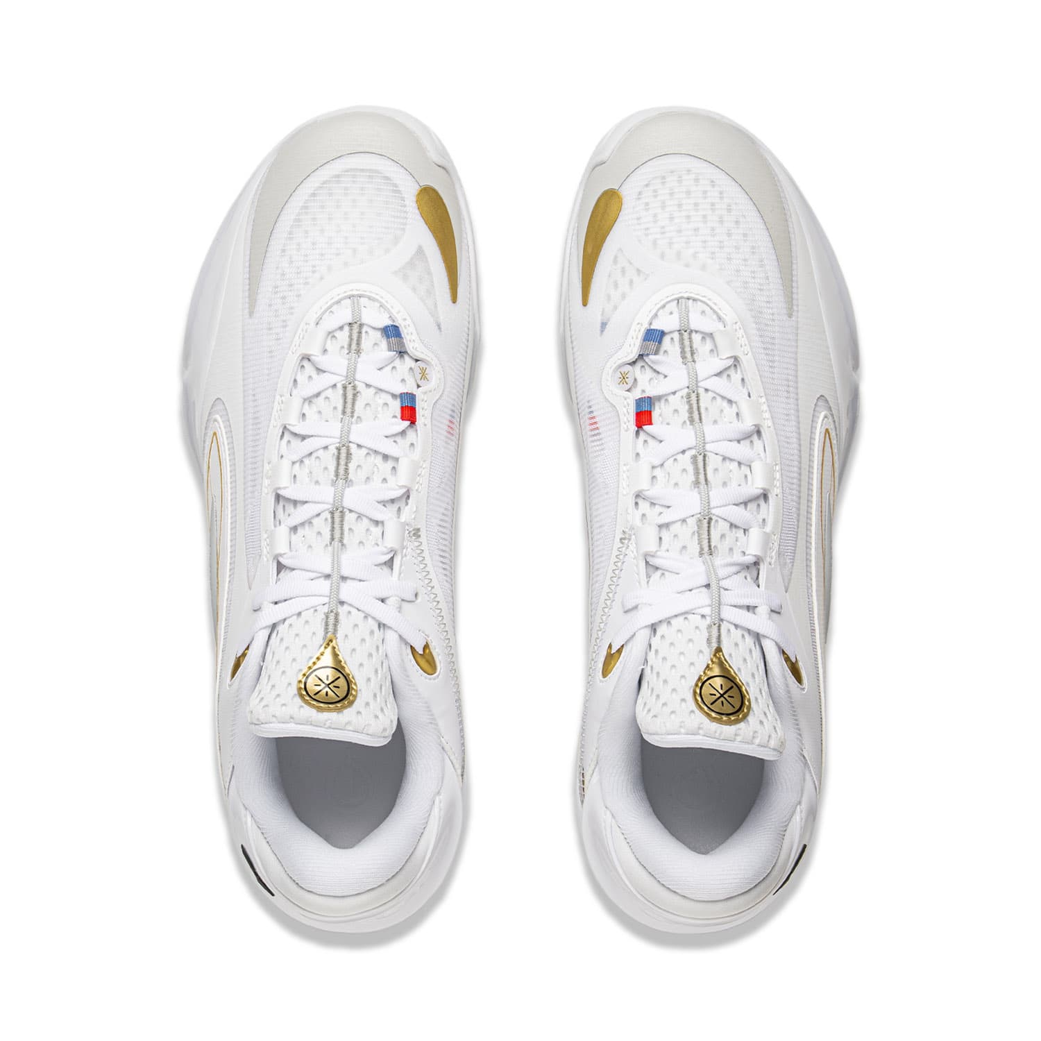 Кроссовки для баскетбола Li-Ning Wade 808 5 ULTRA Champion Path с технологией Ultra Bounse, карбоновая плита, стабильность и легкость, низкие баскетбольные кроссовки, мужские, белое золото - изображение 4