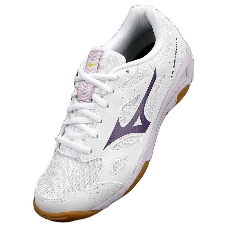 Кроссовки Mizuno Cyclone Speed CN Удобные Низкие Волейбольные Кроссовки Унисекс Белый Фиолетовый - изображение 3