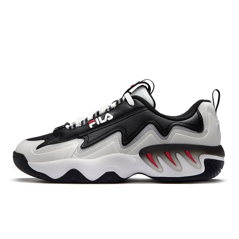Кроссовки для баскетбола FILA FUSION SHOCK Низкие Баскетбольные Кроссовки Мужские Черно-Белые - изображение 1