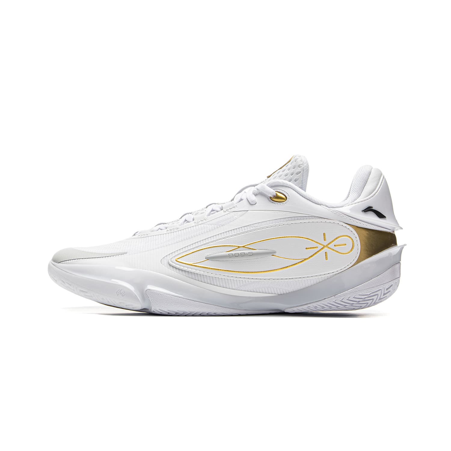 Кроссовки для баскетбола Li-Ning Wade 808 5 ULTRA Champion Path с технологией Ultra Bounse, карбоновая плита, стабильность и легкость, низкие баскетбольные кроссовки, мужские, белое золото - изображение 1