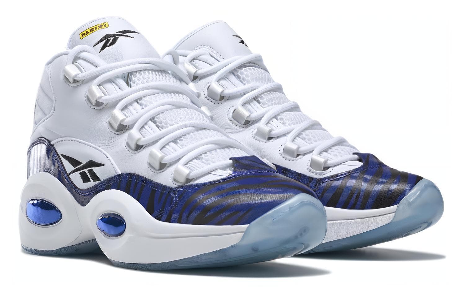 Ретро баскетбольные кроссовки Panini x Reebok Question White Blue - изображение 3