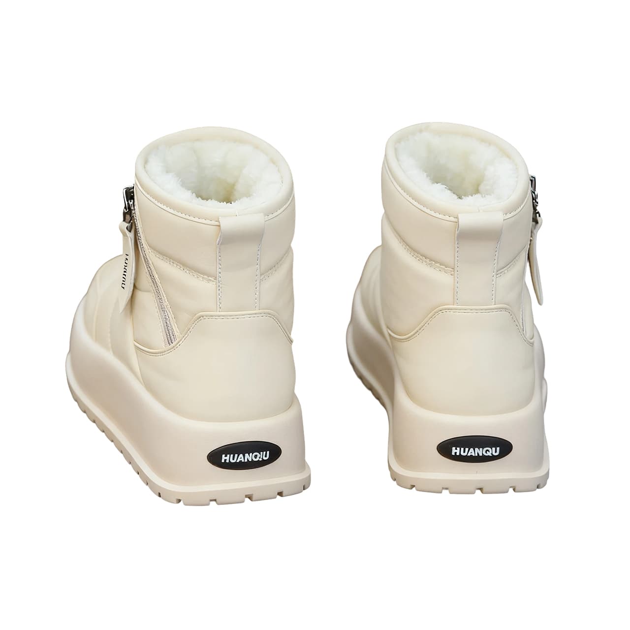 Кроссовки HUANQIU Утолщенный и с флисовой подкладкой термическая платформа высокие ботильоны утепленная обувь для женщин - изображение 4