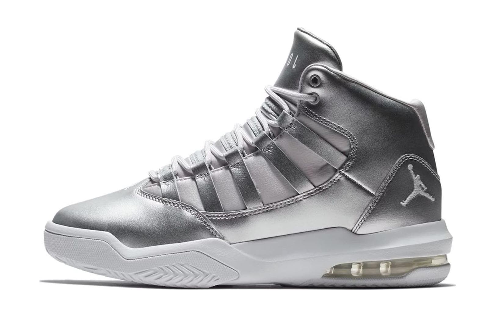 Ретро баскетбольные кроссовки Jordan Max Aura "Silver" GS - изображение 1