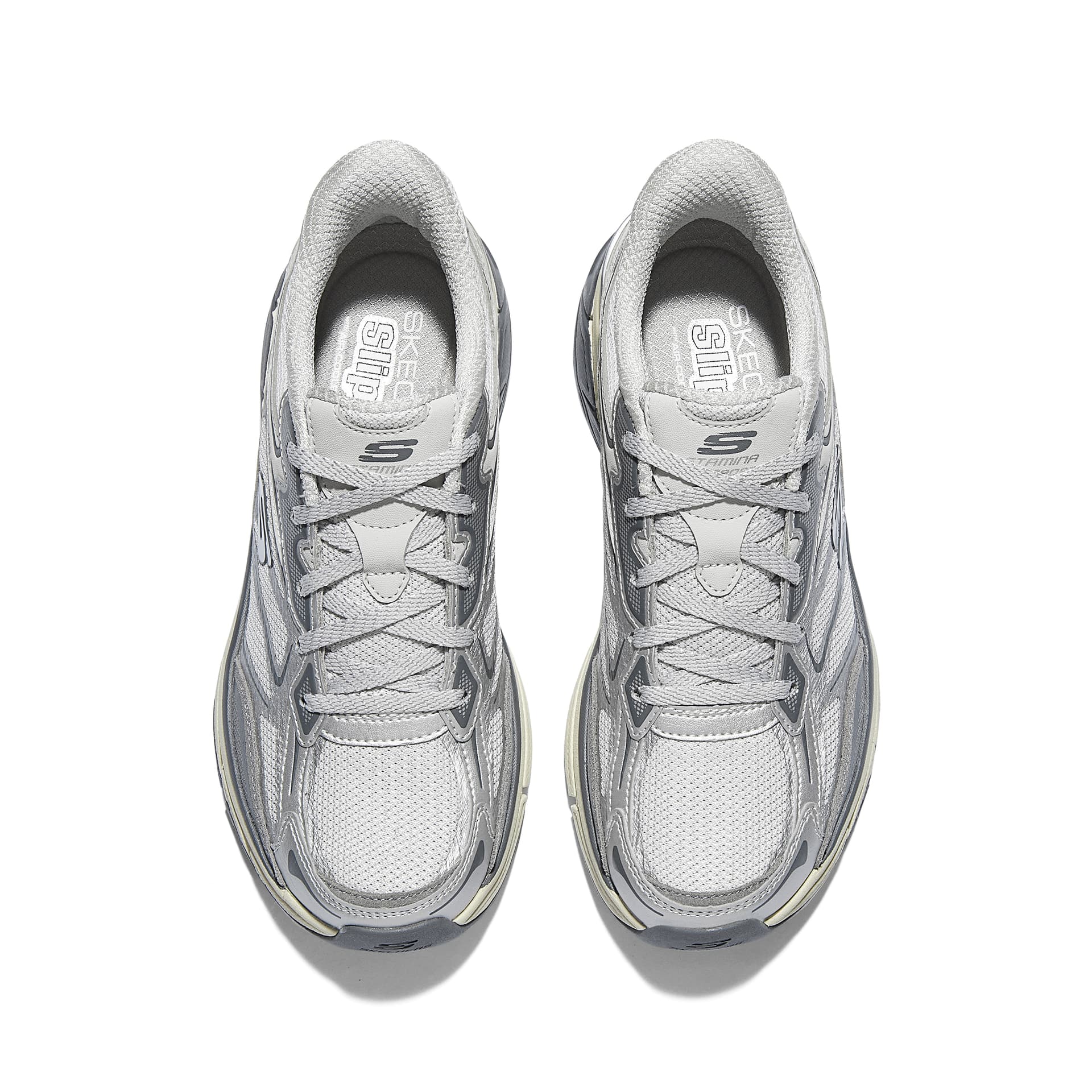 Кроссовки Skechers Серебряный Панель Low Топ Массивные кроссовки Women's Silver - изображение 3