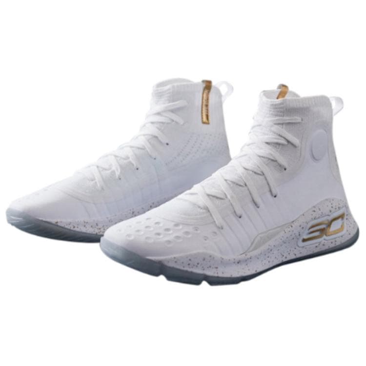 Кроссовки для баскетбола Under Armour Curry 4 High Топ Баскетбольные кроссовки Унисекс Белый - изображение 3