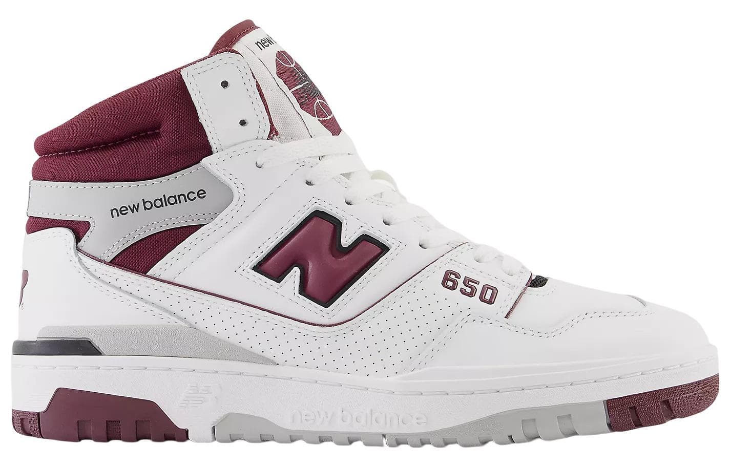Ретро баскетбольные кроссовки New Balance 650 White Red - изображение 2