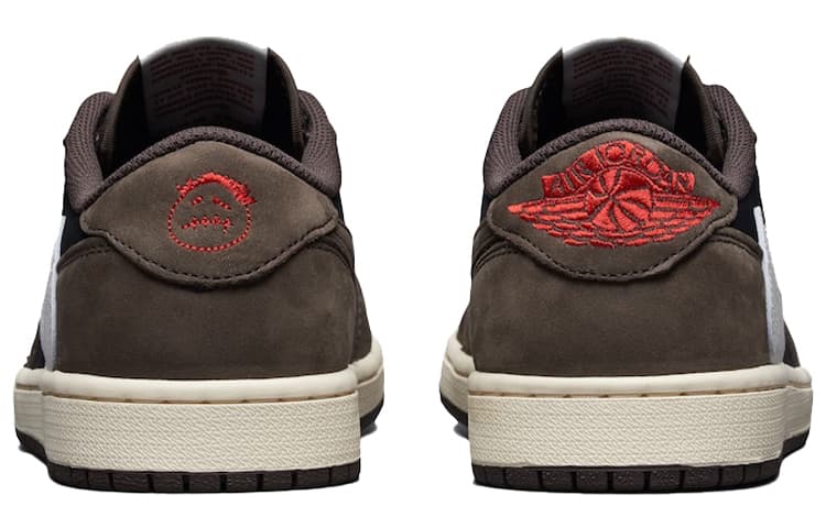 Ретро баскетбольные кроссовки Travis Scott x Air Jordan 1 Low OG "Dark Mocha" - изображение 3