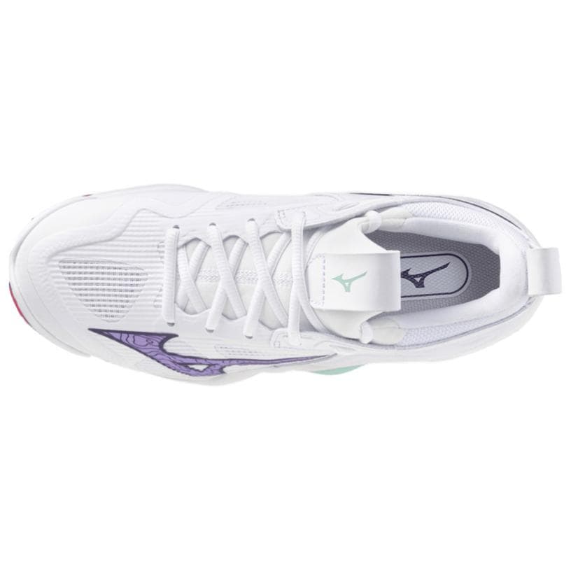 Кроссовки для спортзала Mizuno Wave Momentum 3 противоскользящие устойчивые к истиранию низкие кроссовки для тренировок женские белые - изображение 3
