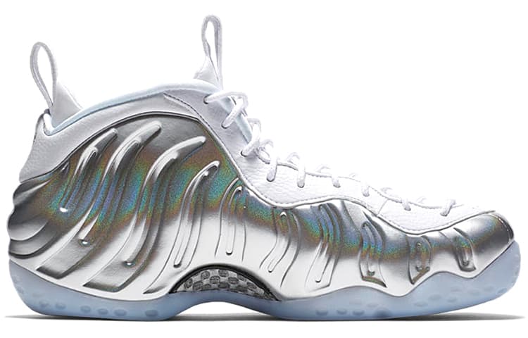 Ретро баскетбольные кроссовки Nike Foamposite One Chrome White - изображение 2