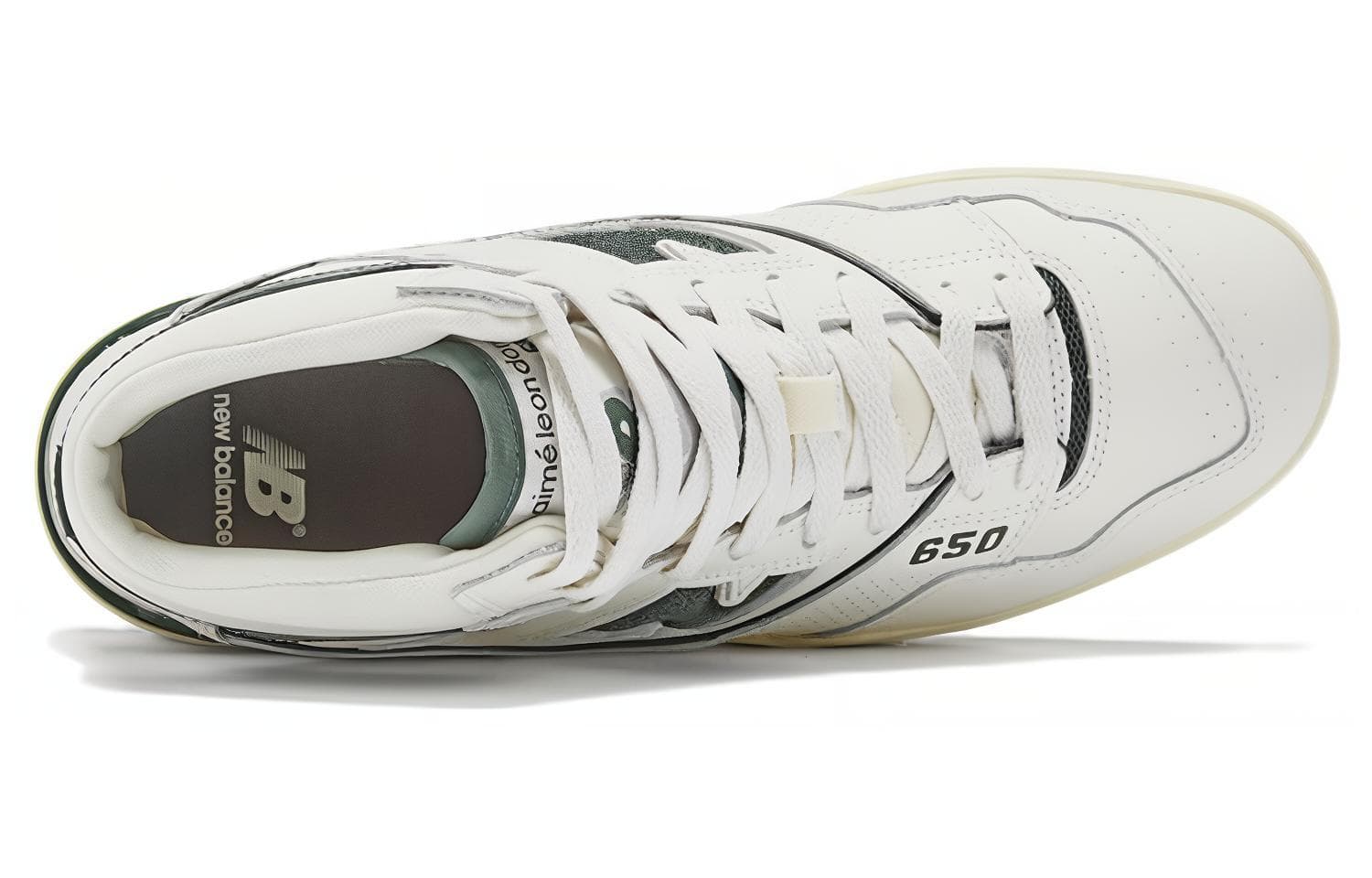 Ретро баскетбольные кроссовки AIME LEON DORE x New Balance 650 White Green - изображение 5
