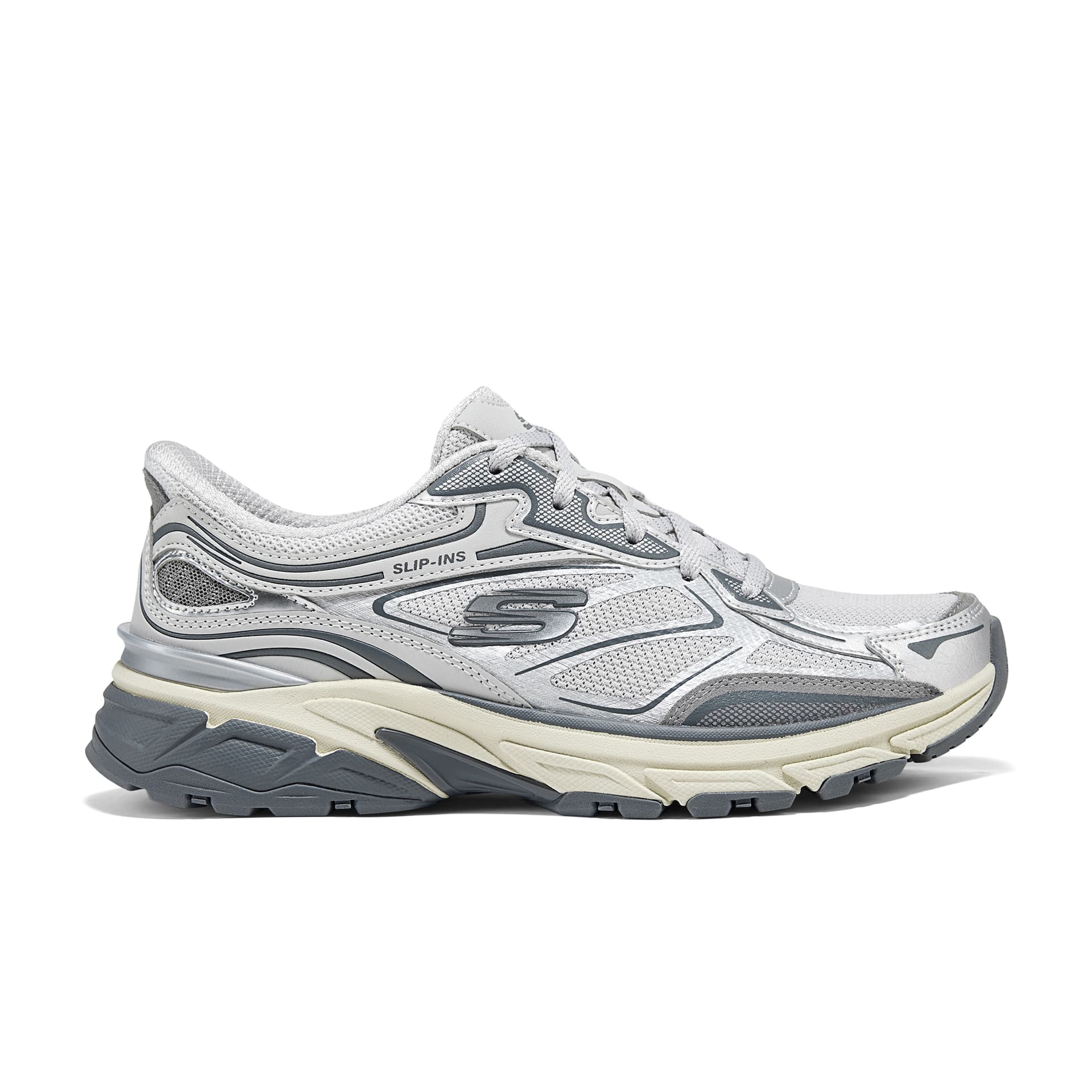 Кроссовки Skechers Серебряный Панель Low Топ Массивные кроссовки Women's Silver - изображение 2