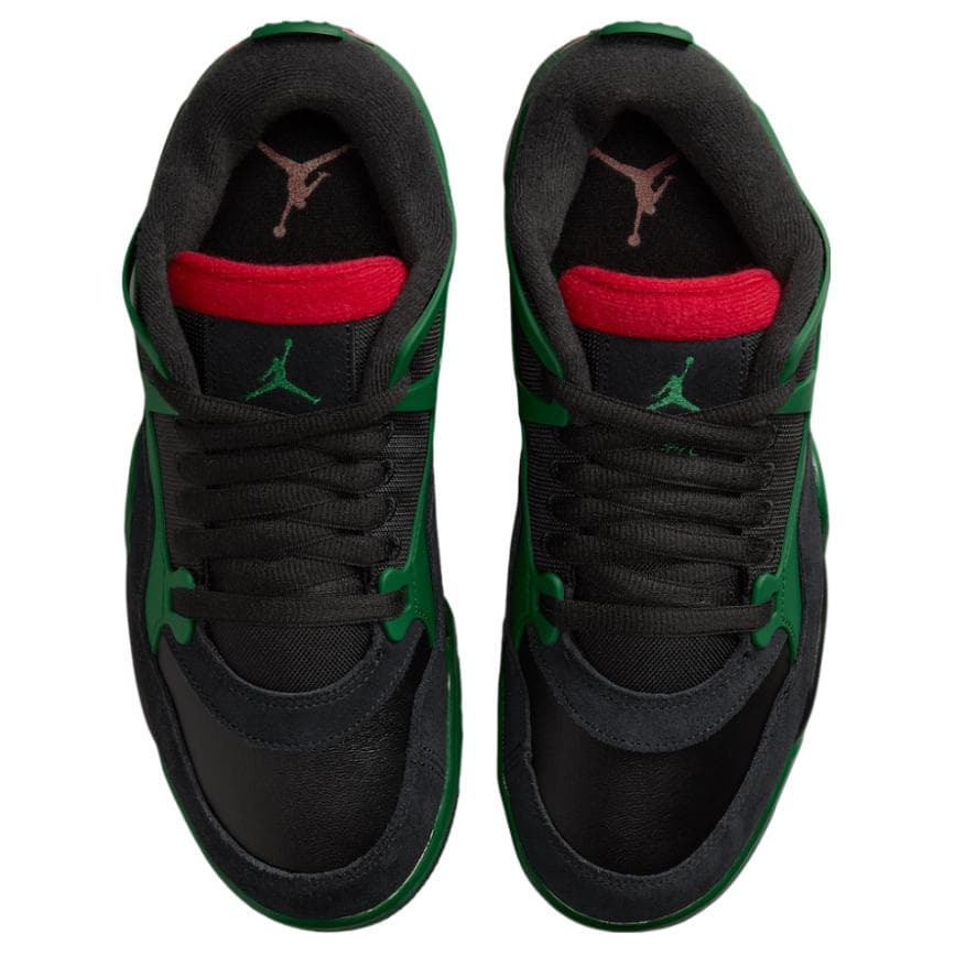 Ретро баскетбольные кроссовки Jordan Air Jordan 4 Low Топ Винтажные Баскетбольные Кроссовки Мужские Черные Зеленые - изображение 4