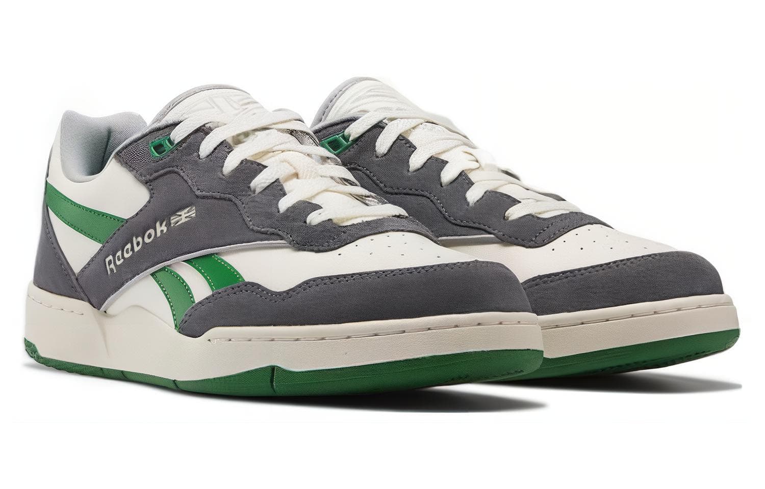 Ретро баскетбольные кроссовки Reebok BB 4000 Grey White Green - изображение 2