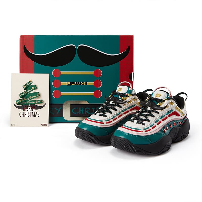 Ретро баскетбольные кроссовки FILA FUSION FIRE XMAS Пламя Обувь Универсальная Устойчивая к истиранию Низкий Верх Винтажные Баскетбольные Кроссовки - изображение 1