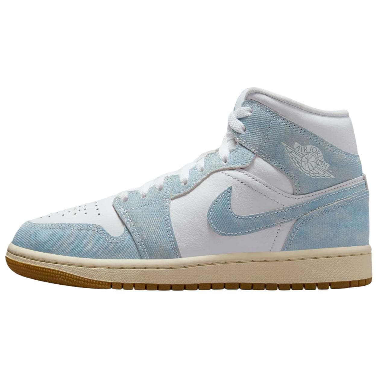 Ретро баскетбольные кроссовки Jordan Air Jordan 1 Противоскользящие Устойчивые к износу MID Топ Винтажные Баскетбольные Кроссовки Женские Белые Синие - изображение 1
