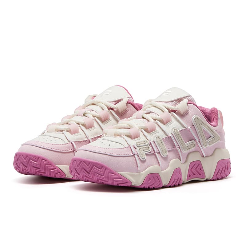 Кроссовки для баскетбола FILA FUSION BUSTER Пухлые туфли Низкие Баскетбольные кроссовки Женские Освежающий вариант Сирень Розовая пена Белый - изображение 2