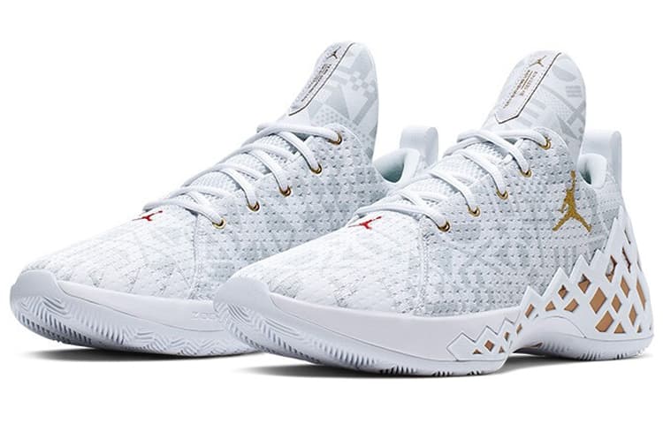 Кроссовки для баскетбола Jordan Jumpman Diamond Low PF White Gold - изображение 3