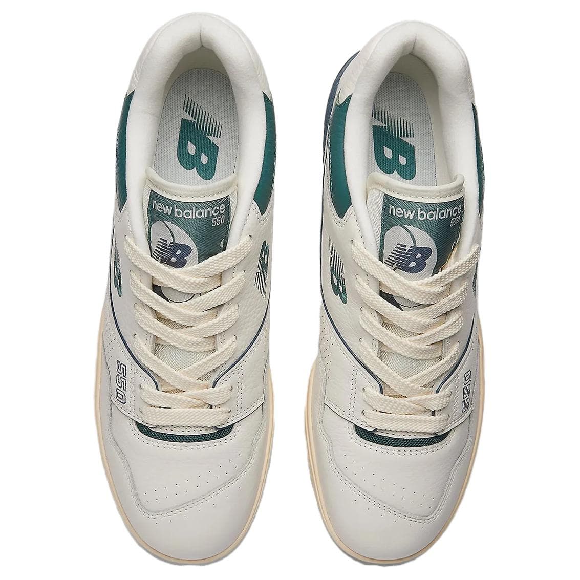 Ретро баскетбольные кроссовки New Balance NB 550 Мягкий и Комфортный Низкий Топ Винтажные Баскетбольные Кроссовки Унисекс Белый Зеленый - изображение 4