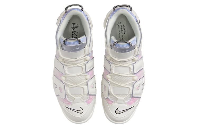 Кроссовки для баскетбола Nike Air More Uptempo White Blue Pink - изображение 4