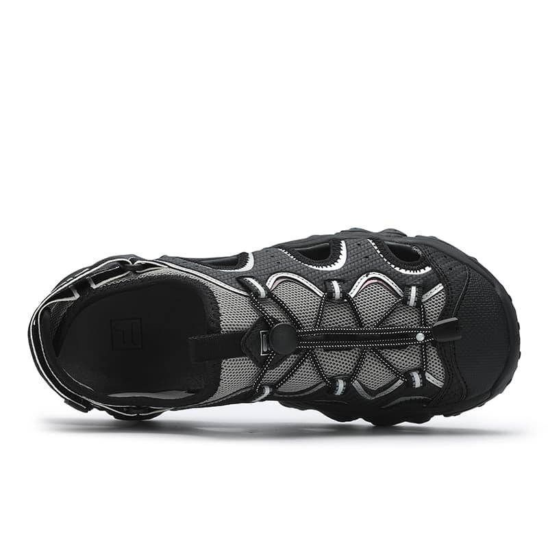Сандалии с ремешком FILA FLUID 5 SANDAL Кошачья лапа Обувь Каньонинг (сплав по горной реке) Девичий Пляжные сандалии Женские Черно-серый - изображение 4