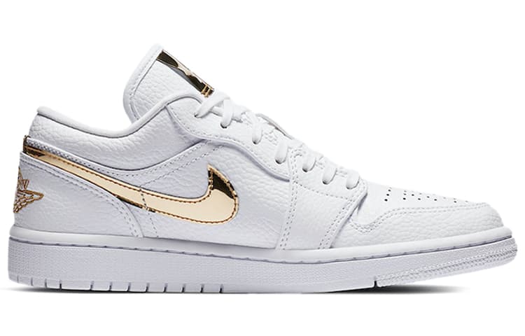 Ретро баскетбольные кроссовки Jordan Air Jordan 1 Low White Gold — фото 2