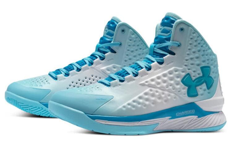 Кроссовки для баскетбола Under Armour Curry 1 High Топ Баскетбольные кроссовки Мужской Гламурно-синий - изображение 3