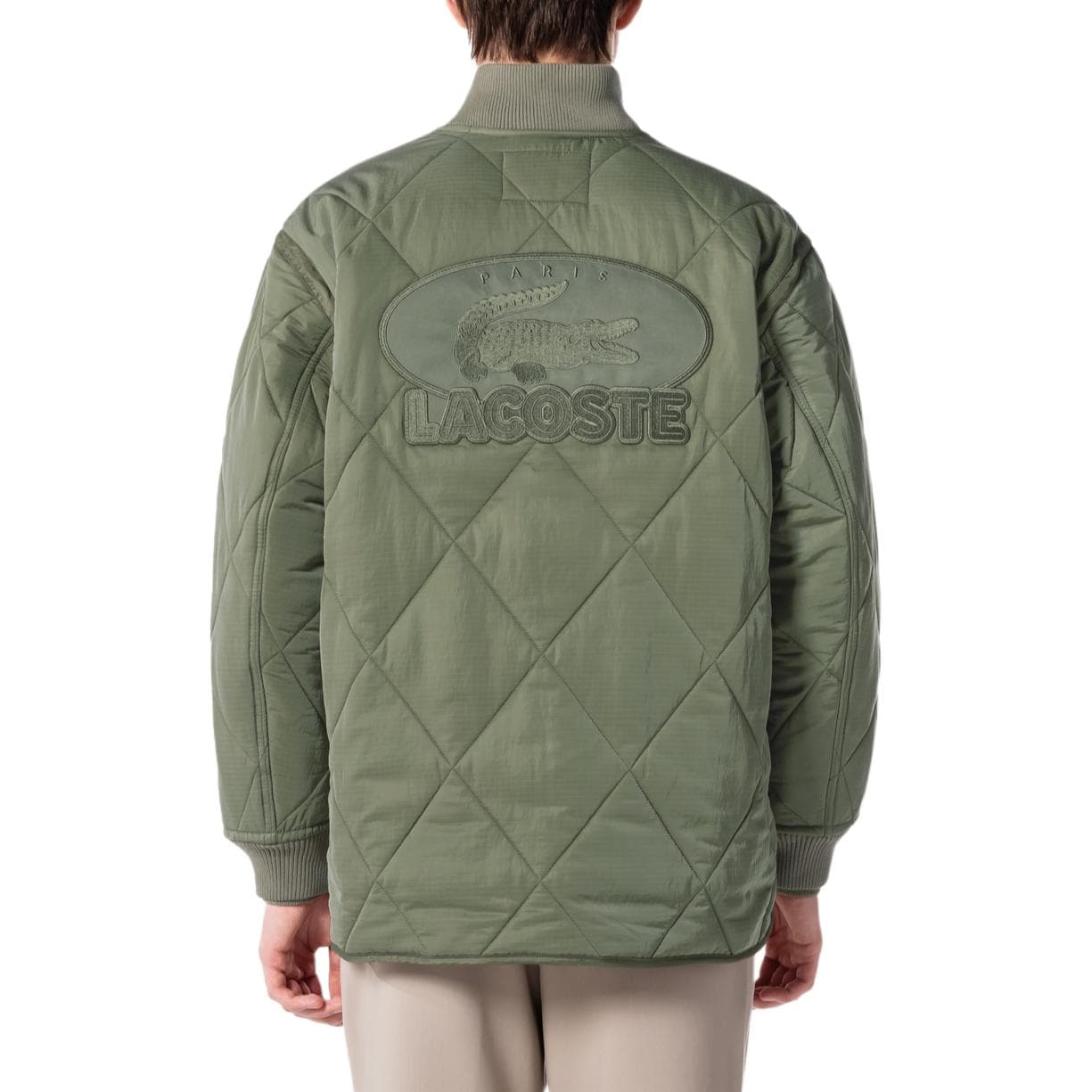 Зимняя куртка пуховик LACOSTE Хлопковый пуховик Мужской Хаки Оливковый - изображение 3