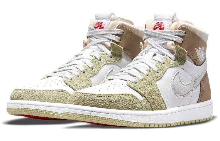 Ретро баскетбольные кроссовки Jordan Air Jordan 1 High Zoom Air CMFT "Olive Aura" — фото 3