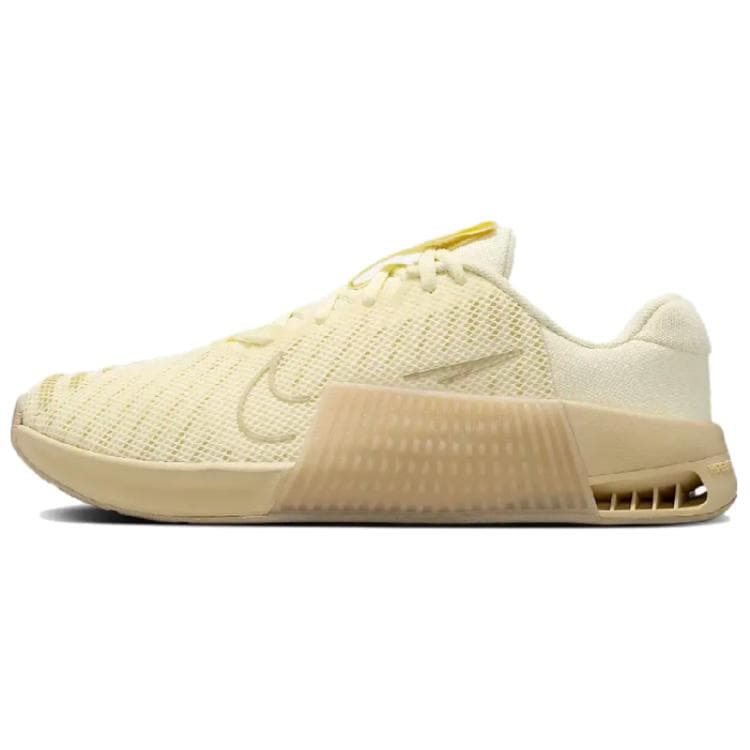 Кроссовки для спортзала Nike Metcon 9 Противоскользящие Устойчивые к истиранию Низкие Кроссовки для тренировок Женские Бежево-желтые - изображение 1