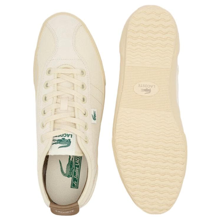 Кеды LACOSTE Противоскользящие Износостойкие Низкие Кеды Мужские Бежевые Коричневые - изображение 4