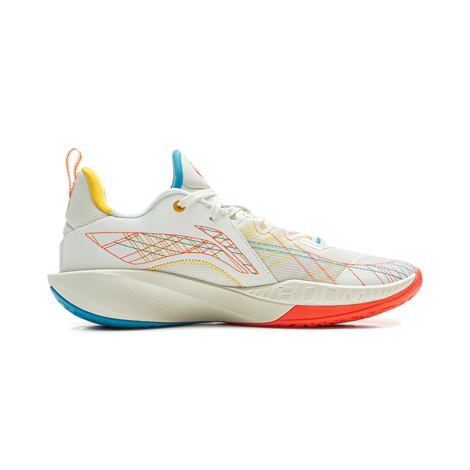 Кроссовки для баскетбола Li-Ning Flash Local 2 Prism Технология BOOM Антискручивание Износостойкий Сцепление Стабильный Поддержка Покрытие Удобный Амортизация Противоскользящий Дышащий Oтскок Лоу-топы Баскетбольные кроссовки Мужской Бело-синий - изображение 2