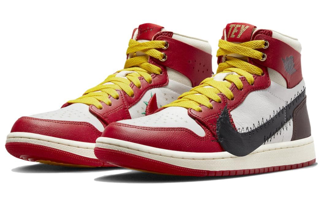 Ретро баскетбольные кроссовки Teyana Taylor x Air Jordan 1 "Rose in Harlem" — фото 3