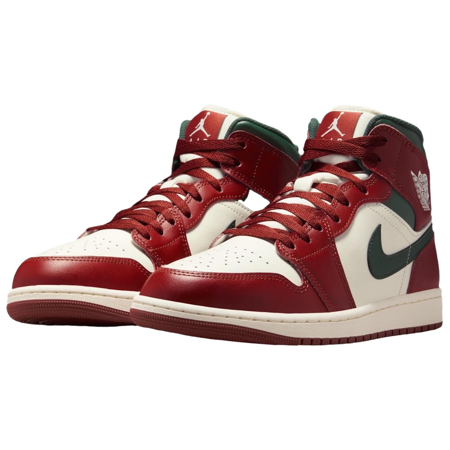 Ретро баскетбольные кроссовки Jordan Air Jordan 1 Mid Red White - изображение 3