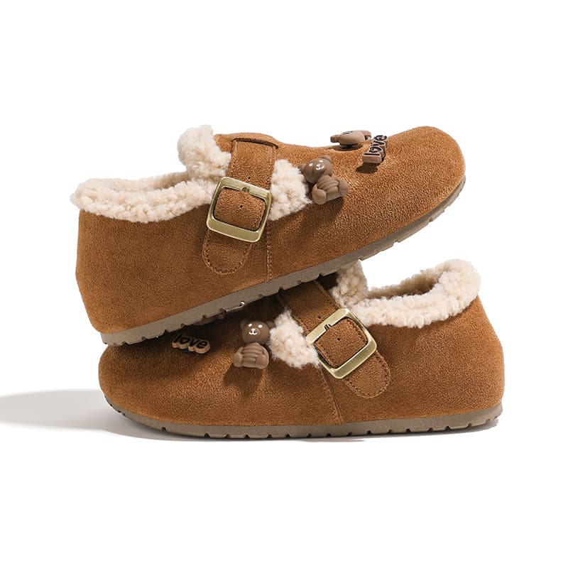 Сандалии HUANQIU С флисовой подкладкой Термическая Зимняя Кукла Платформа Lazy Slip on Для использования как внутри так и снаружи - изображение 7