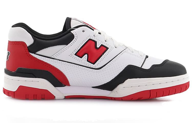 Ретро баскетбольные кроссовки New Balance 550 White Black Red - изображение 2
