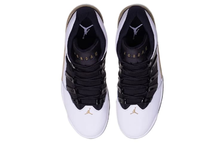 Ретро баскетбольные кроссовки Jordan Max Aura White Black Gold - изображение 3