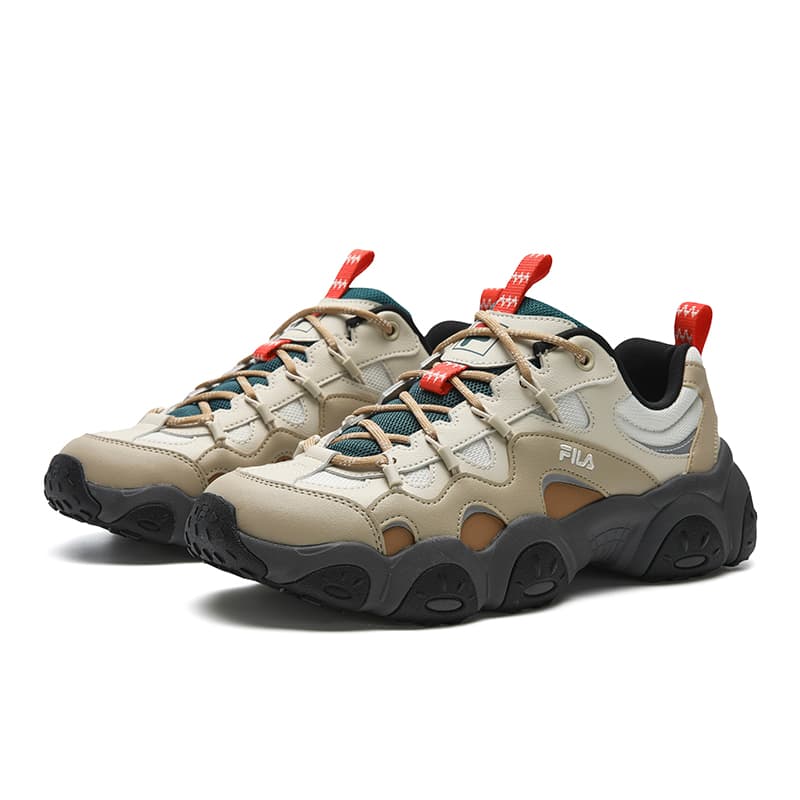 Кроссовки FILA FLUID 7 Амортизация Устойчивость к истиранию Легкий Увеличение Высоты Низкий Топ Кроссовки Мужские Белый Коричневый - изображение 3