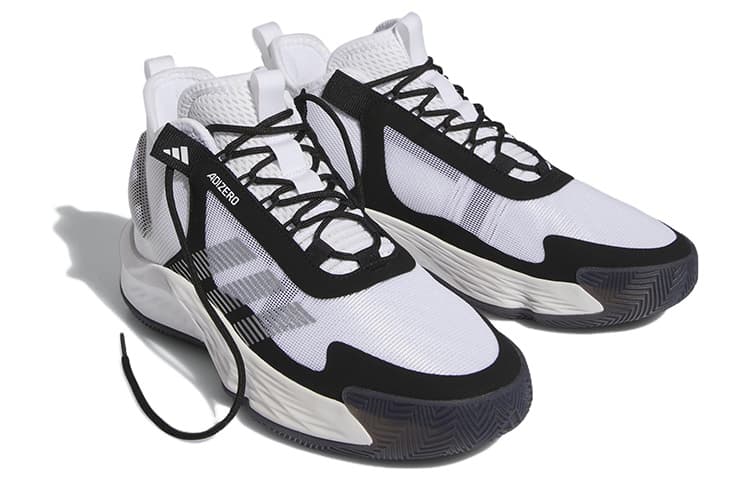 Кроссовки для баскетбола Adidas Баскетбольные кроссовки MID Топ Белый Черный Серебряный Унисекс - изображение 3
