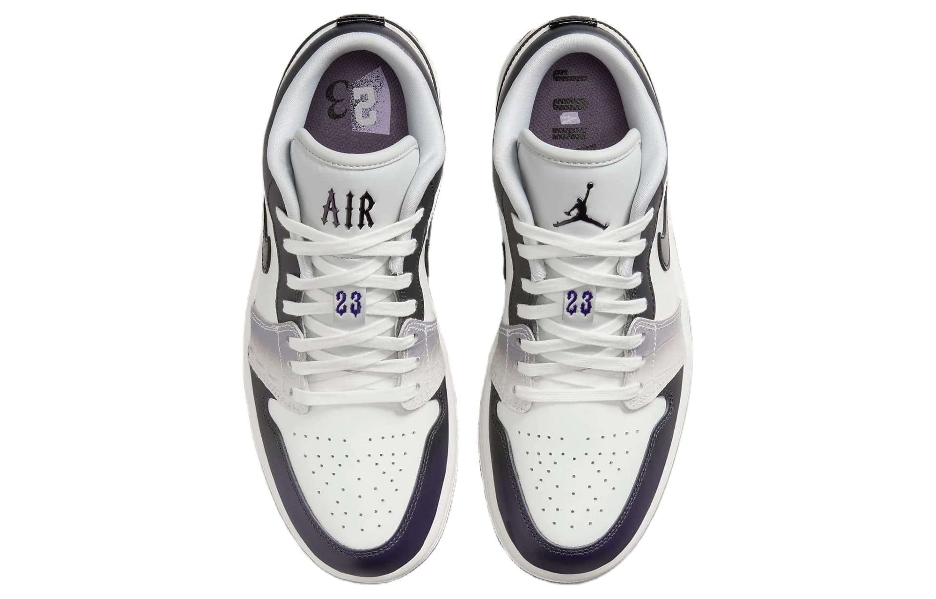 Ретро баскетбольные кроссовки Jordan Air Jordan 1 Low SE Low Top Винтажные Баскетбольные Кроссовки Женские Белый Черный Фиолетовый - изображение 3