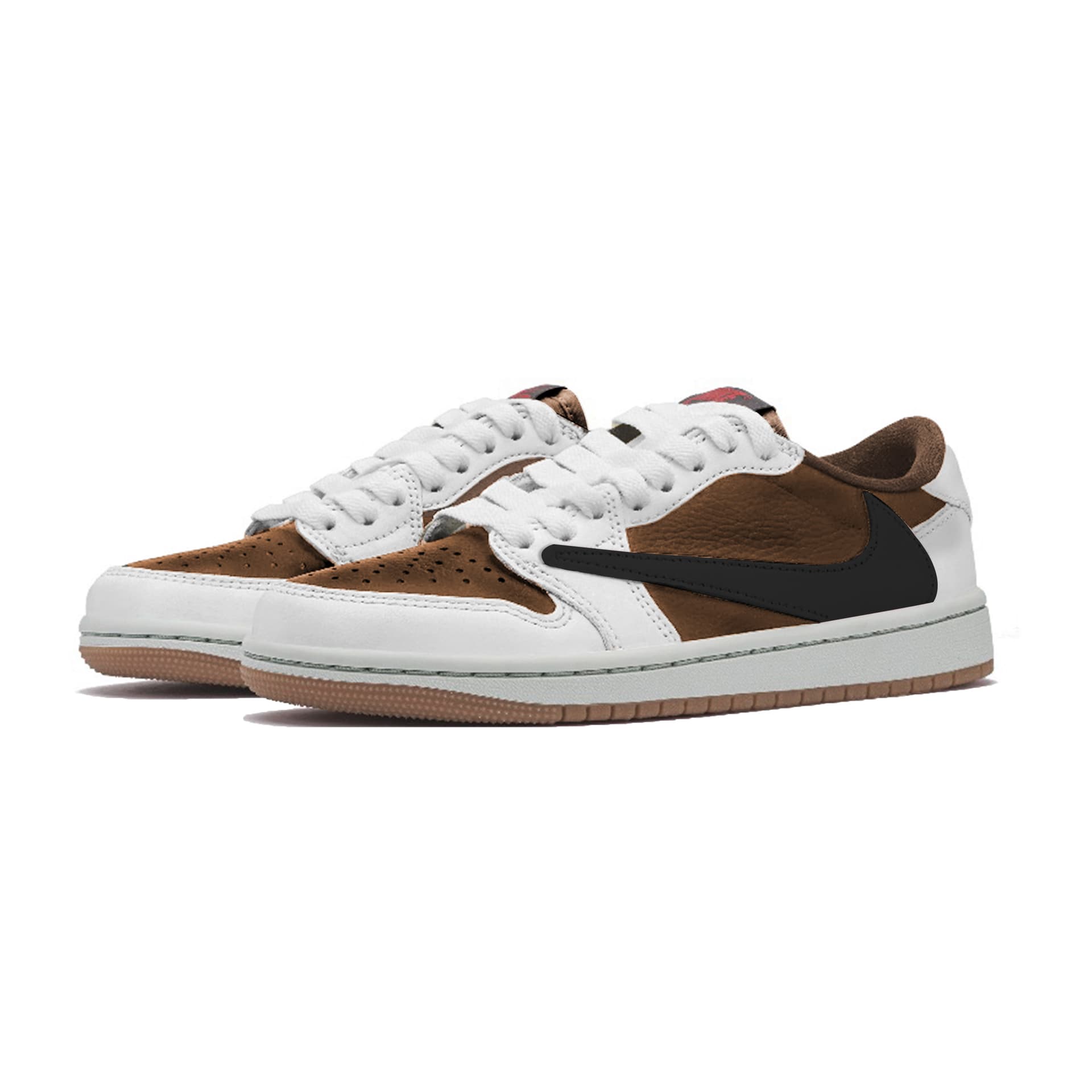 Ретро баскетбольные кроссовки Travis Scott x Air Jordan 1 Low OG "Canary Yellow" - изображение 3