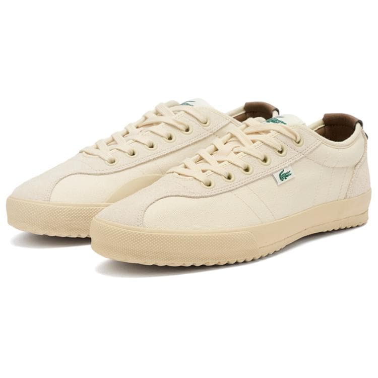 Кеды LACOSTE Противоскользящие Износостойкие Низкие Кеды Мужские Бежевые Коричневые - изображение 3