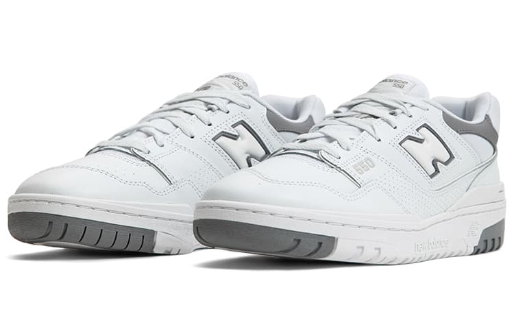 Ретро баскетбольные кроссовки New Balance 550 White Grey - изображение 3