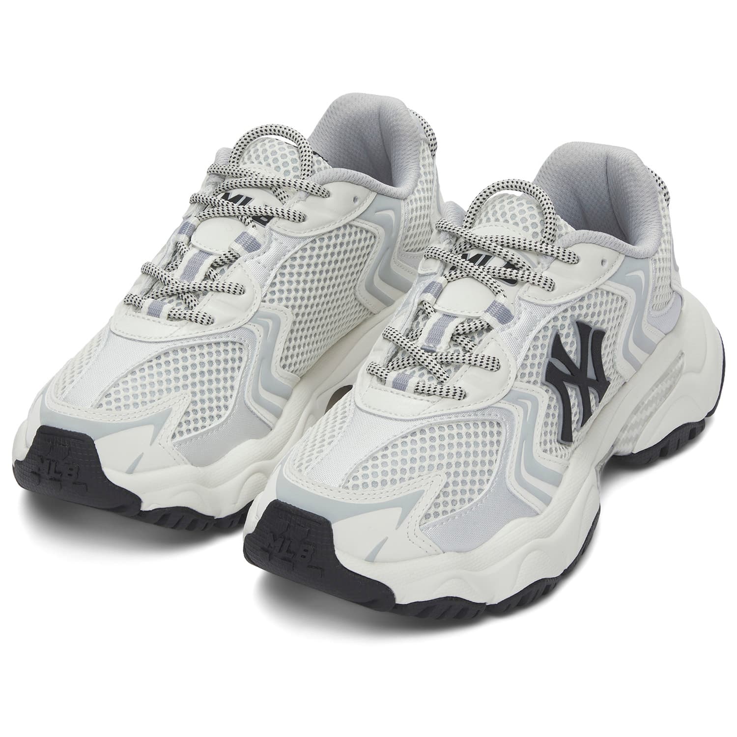 Кроссовки MLB New York Yankees визуально увеличивает рост Низкие кеды с толстой подошвой Унисекс Белый - изображение 3