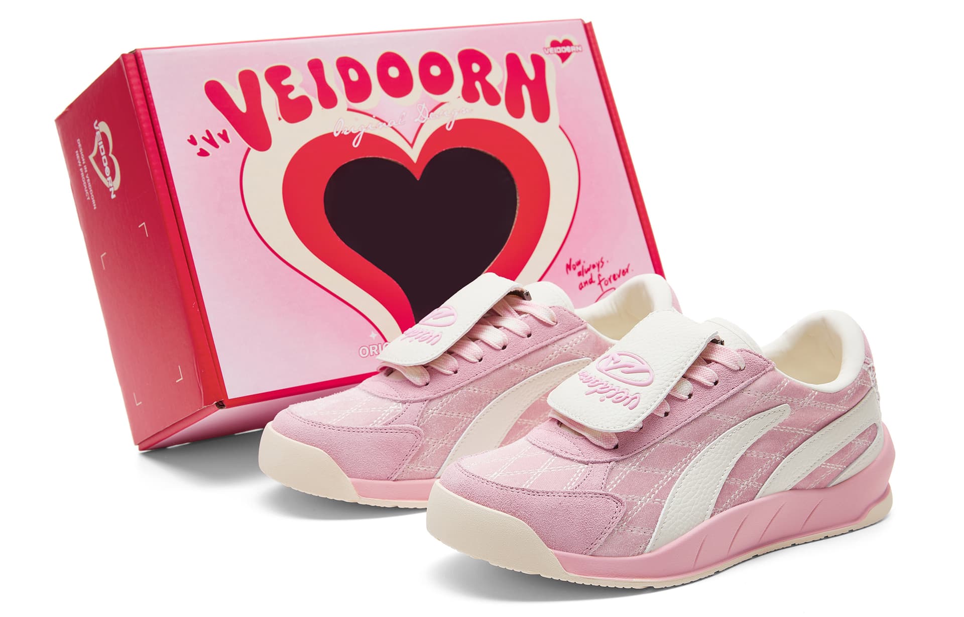 Кроссовки VEIDOORN Противоскользящая устойчивая к истиранию низкий топ повседневная обувь женский розовый белый - изображение 1