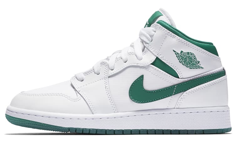 Ретро баскетбольные кроссовки Jordan Air Jordan 1 Mid SE GS White Green