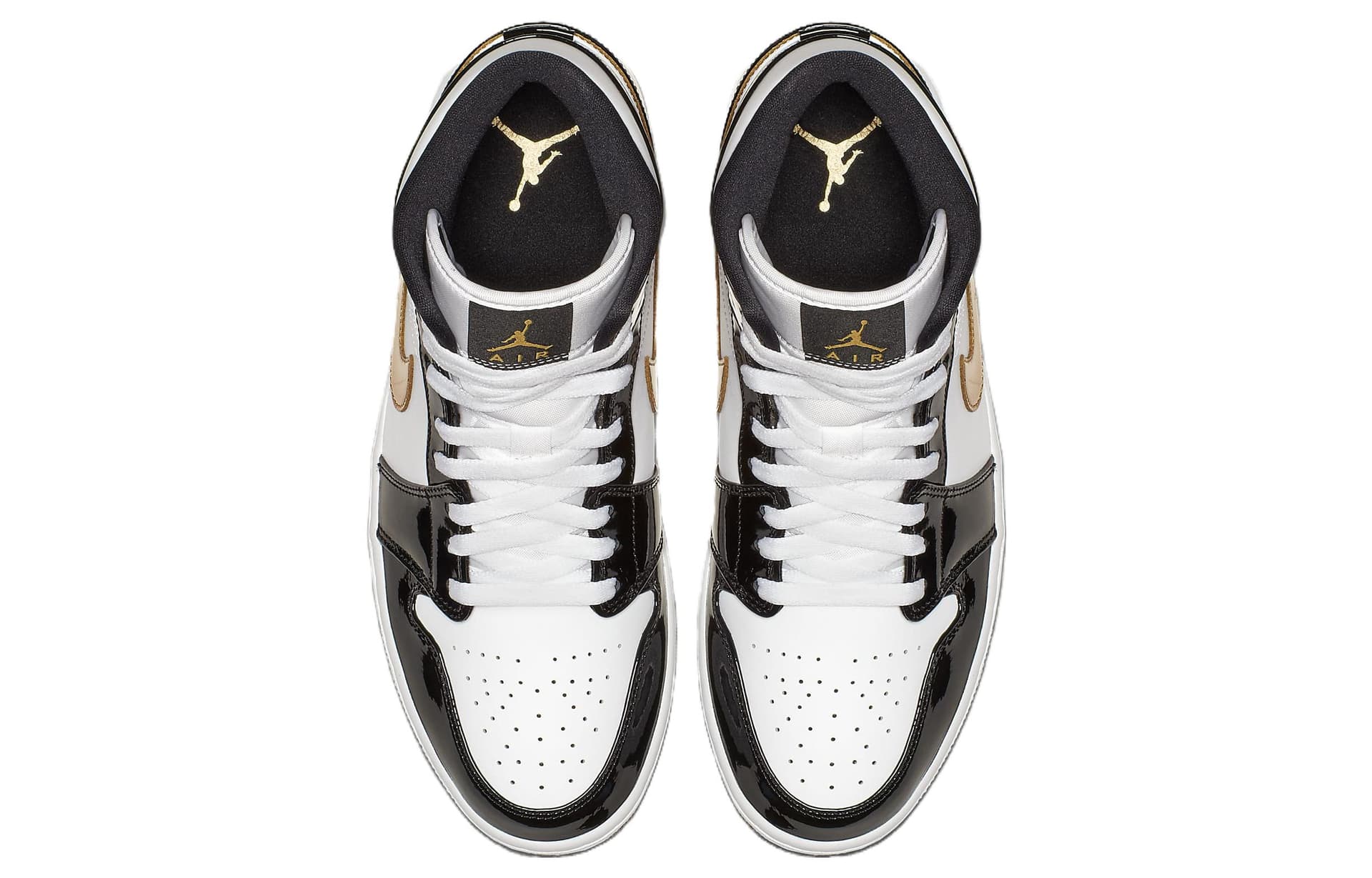 Ретро баскетбольные кроссовки Jordan Air Jordan 1 Mid SE Black Gold 2023 - изображение 4