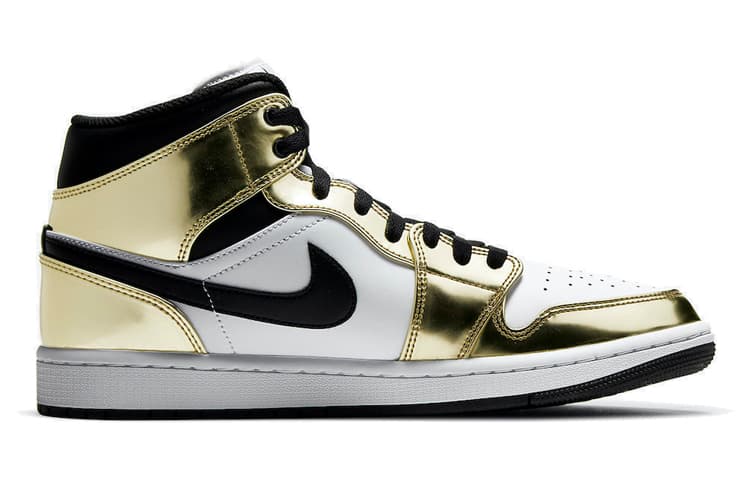 Ретро баскетбольные кроссовки Jordan Air Jordan 1 Mid SE "Metallic Gold" - изображение 2