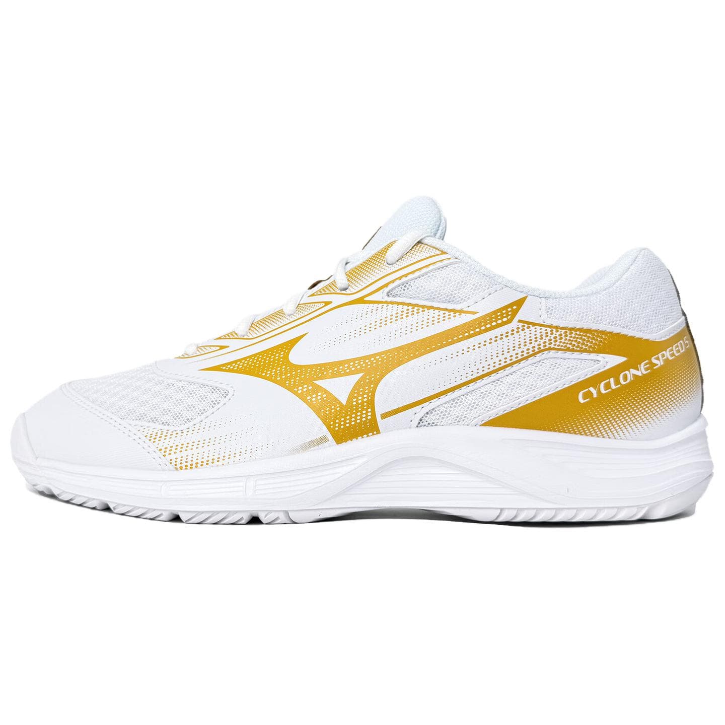 Кроссовки для спортзала Mizuno Амортизация Дышащий Баланс Резистентный к воздействию Низкий Верх Тренировочные кроссовки Унисекс Белый Желтый - изображение 1