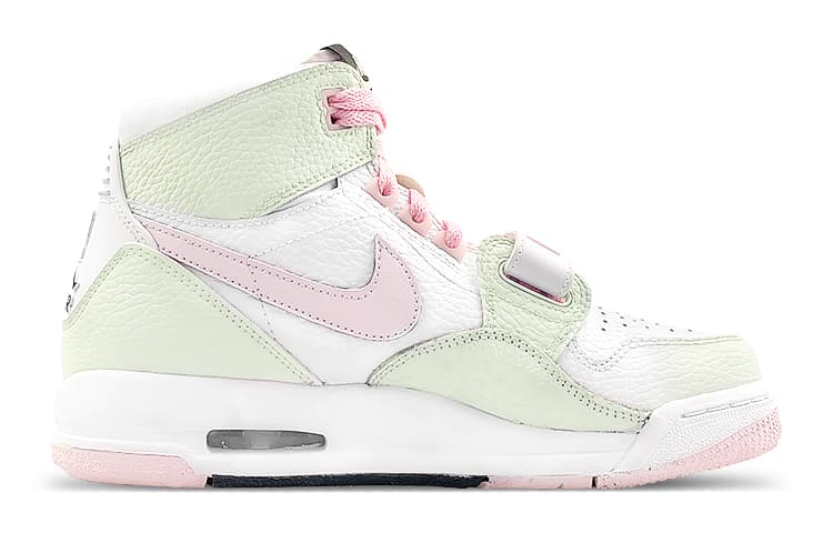 Ретро баскетбольные кроссовки Jordan Legacy 312 High White Green Pink - изображение 2