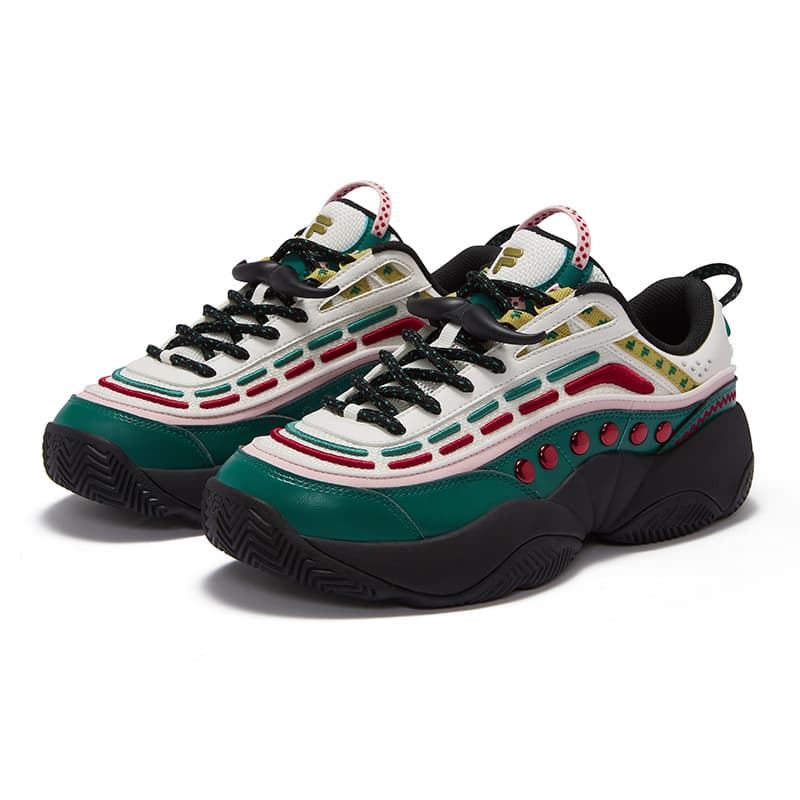 Ретро баскетбольные кроссовки FILA FUSION FIRE XMAS Пламя Обувь Универсальная Устойчивая к истиранию Низкий Верх Винтажные Баскетбольные Кроссовки - изображение 6